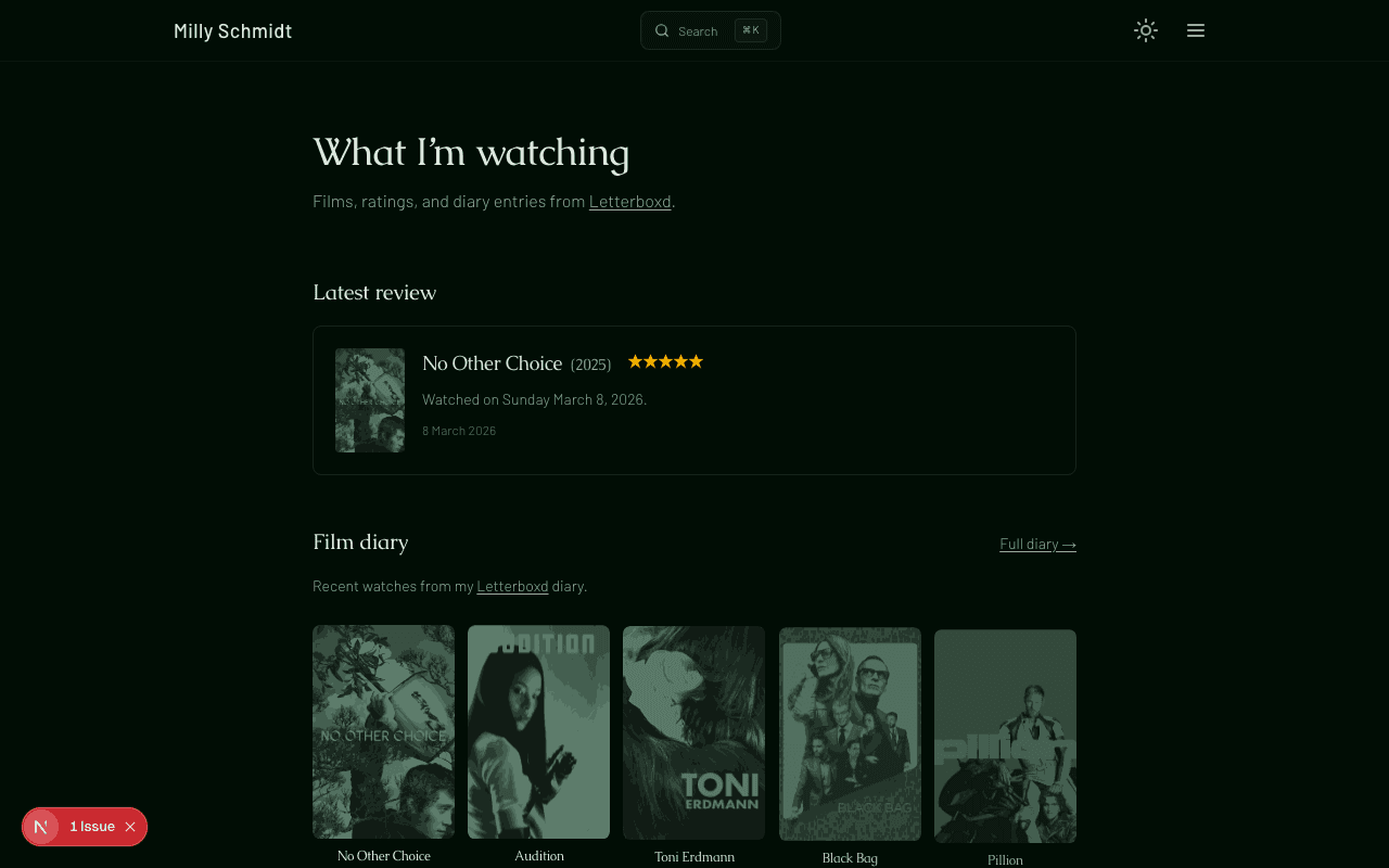 Screenshot of What I'm watching